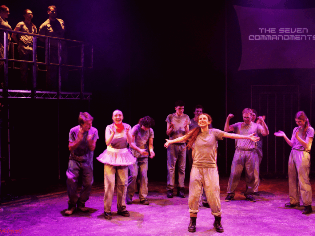 Some of our students performing a scene from Animal Farm