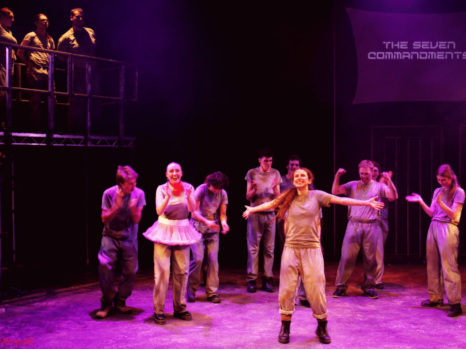 Some of our students performing a scene from Animal Farm